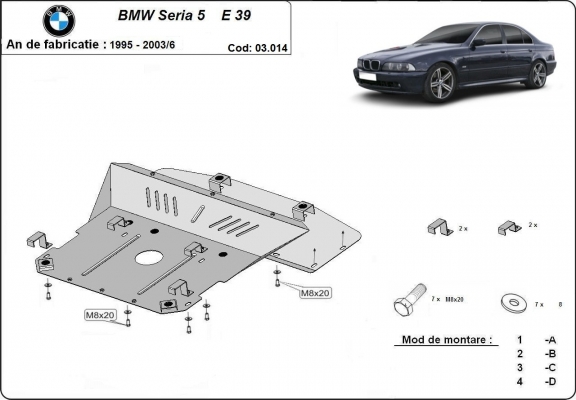 Unterfahrschutz für Motor der Marke BMW Seria5 E39
