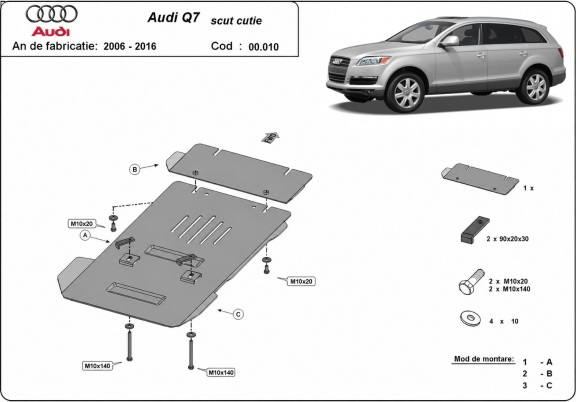 Stahl Getriebe Schutz für  Audi Q7