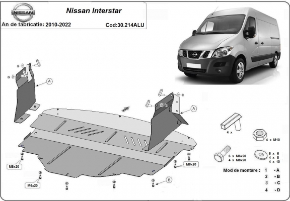 Aluminium  Unterfahrschutz Nissan Interstar 