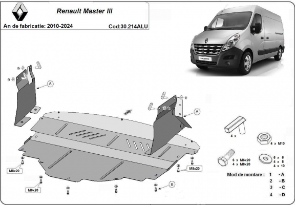 Aluminium  Unterfahrschutz Renault Master 