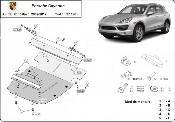 Unterfahrschutz für Motor der Marke Porsche Cayenne