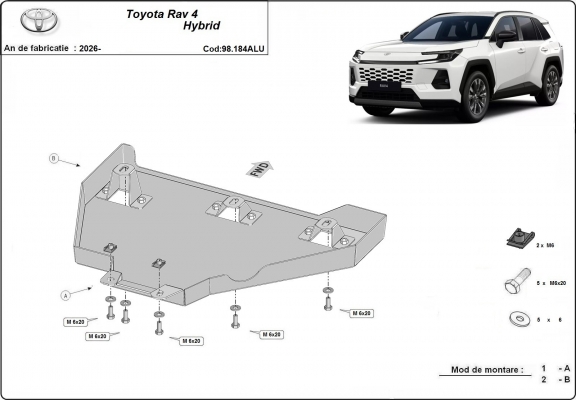 Aluminium Differentialschutz für Toyota Rav4