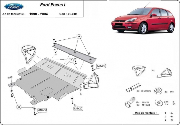 Unterfahrschutz für Motor der Marke Ford Focus 1