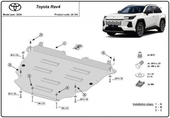 Unterfahrschutz für Motor der Marke Toyota Rav4