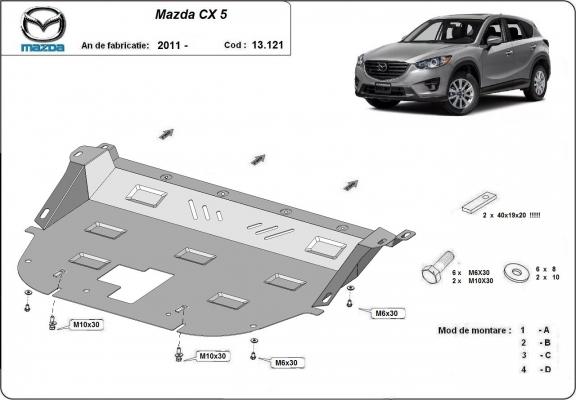Unterfahrschutz für Motor der Marke Mazda CX5