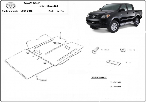 Stahl Differentialschutz für  Toyota Hilux