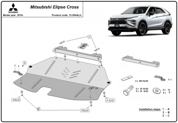 Aluminium Unterfahrschutz für Motor der Marke Mitsubishi Eclipse Cross