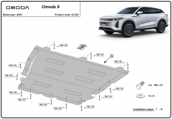 Unterfahrschutz für Motor der Omoda 9