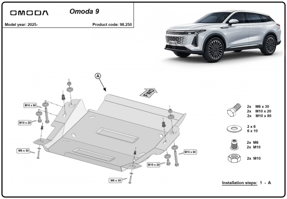 Stahl Differentialschutz für Omoda 9
