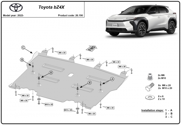Unterfahrschutz für Motor der Marke Toyota BZ4X