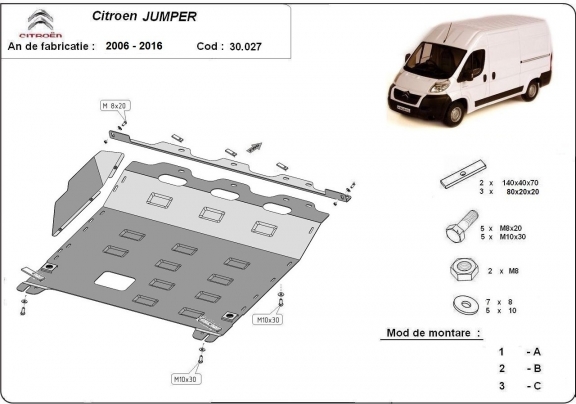 Unterfahrschutz für Motor der Marke Citroen Jumper
