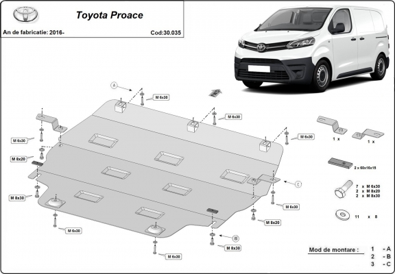 Unterfahrschutz für Motor der Marke Toyota Proace
