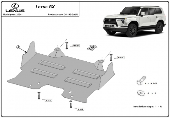 Aluminium Unterfahrschutz für Motor der Marke Lexus GX