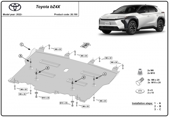 Unterfahrschutz für Motor der Marke Toyota BZ4X