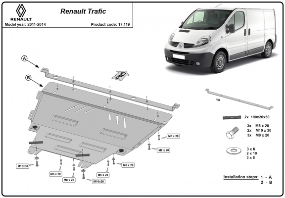 Unterfahrschutz für Motor der Marke Renault Trafic 2 (2011-2014)
