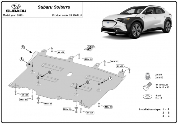 Aluminium Unterfahrschutz für Motor der Marke Subaru Soltera