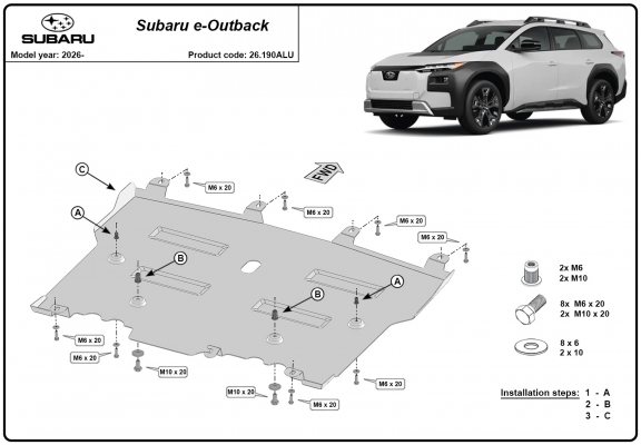 Aluminium Unterfahrschutz für Motor der Marke Subaru E-Outback