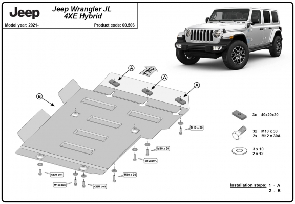 Getriebe schutz aus Stahl für Jeep Wrangler - JL