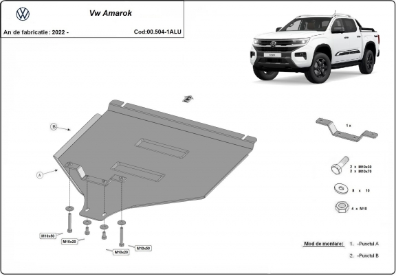Aluminium Getriebe Schutz für Volkswagen Amarok