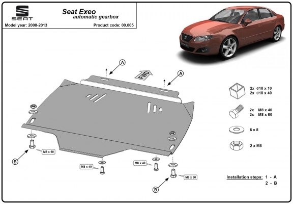 Unterfahrschutz aus Stahl für Automatikgetriebe der Marke Seat Exeo