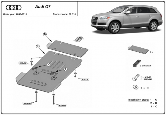 Stahl Getriebe Schutz für  Audi Q7