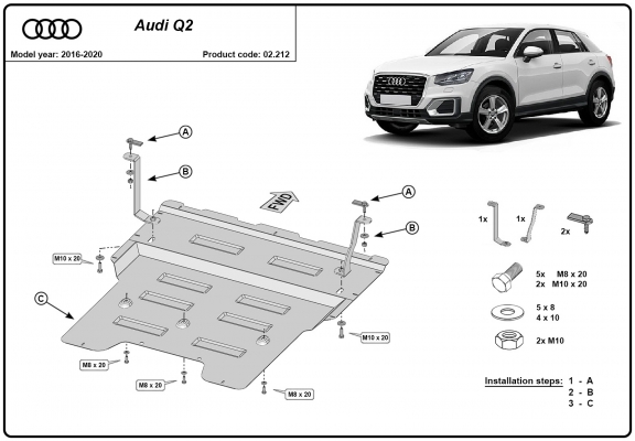 Unterfahrschutz für Motor der Marke Audi Q2