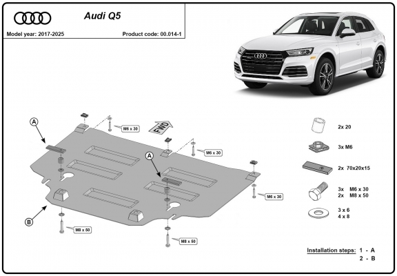 Stahl Getriebe Schutz für Audi Q5