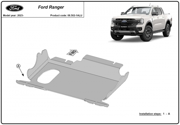 Aluminium Unterfahrschutz für Motor der Marke Ford Ranger