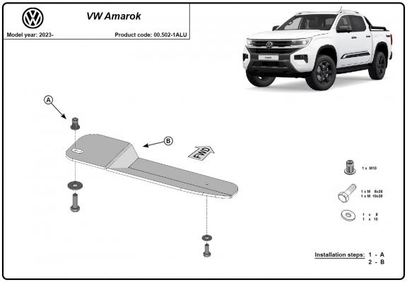 Aluminium schutz für Kraftstofffilter für der Marke Volkswagen Amarok
