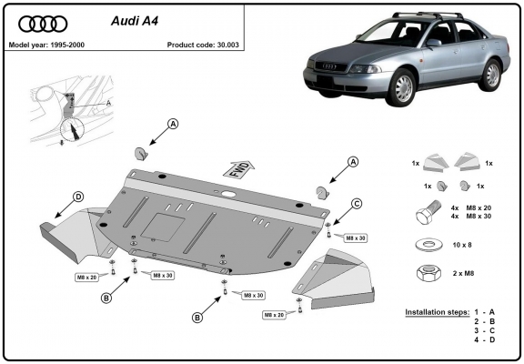 Unterfahrschutz für Motor der Marke Audi A4  B5