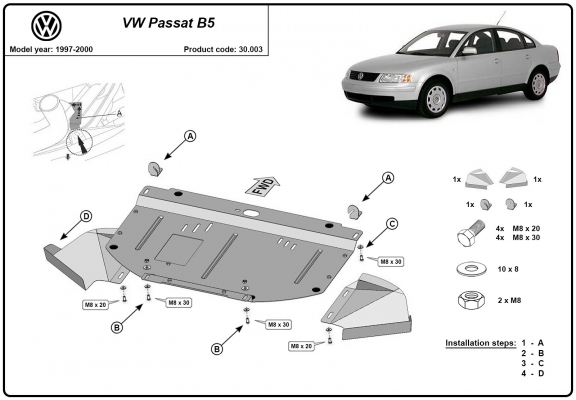 Unterfahrschutz für Motor der Marke VW Passat B5