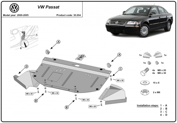 Unterfahrschutz für Motor der Marke VW Passat B5.5