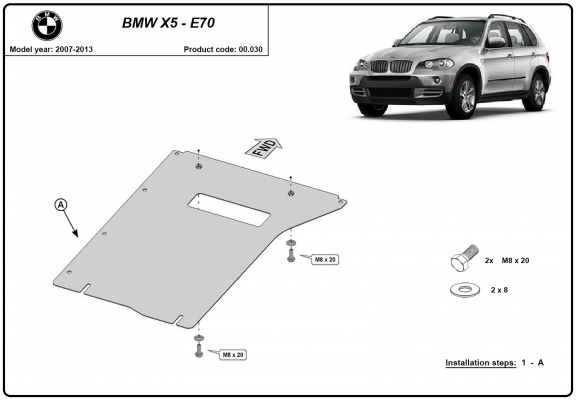 Stahl Getriebe Schutz für  BMW X5 E70