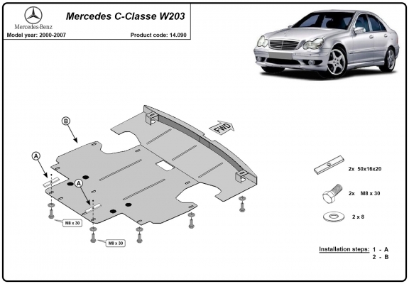 Unterfahrschutz für Motor der Marke Mercedes C-Class W203