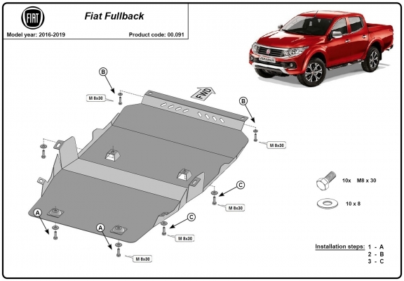 Unterfahrschutz für Motor der Marke Fiat Fullback