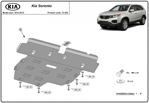 Unterfahrschutz für Motor der Marke Kia Sorento XM (Pre-facelift)