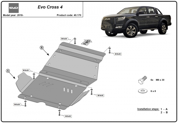 Unterfahrschutz für Motor der Marke Evo Cross 4