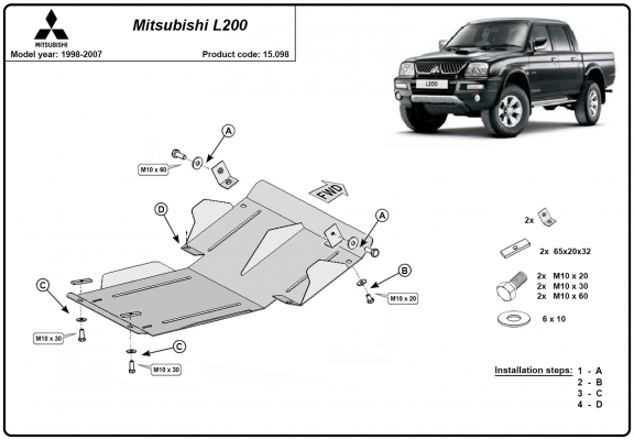 Unterfahrschutz für Motor der Marke Mitsubishi L200