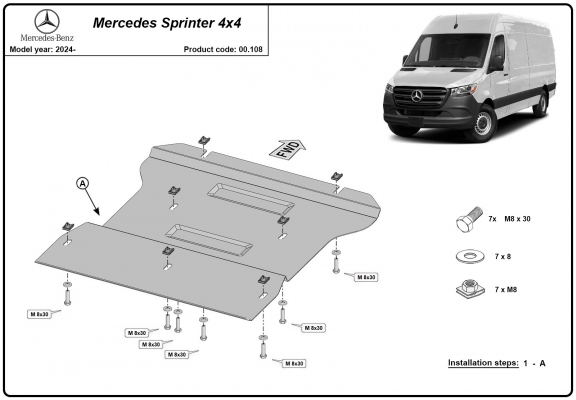 Stahl Getriebe Schutz für Mercedes Sprinter 4x4