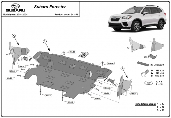 Unterfahrschutz für Motor der Marke Subaru Forester 5