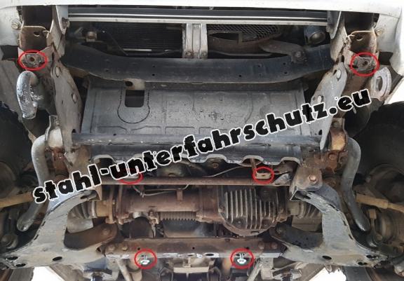 Unterfahrschutz für Motor und  kühler aus Stahl für  Mitsubishi Pajero 3 (V60, V70)